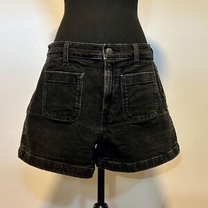 Madewell black denim shorts, size 30